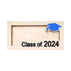 2024 Personnalis&eacute; Graduation Argent Cadeau Holder Bleu - Neuf