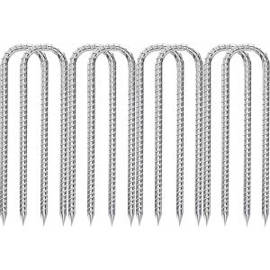Eryi-Lot De 8 Piquets D'ancrage Au Sol Galvanisés En Acier Galvanisé En Forme De U Pour Plantes, Camping, Tentes, Trampoline (30 Cm, Argenté) - Neuf
