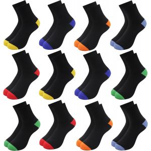 Chaussettes Enfants Garçons Filles Chaussettes De Sport Football Coton Unisexe Chaussettes Colorées Chaussettes De Compression Enfants Respirantes Chaussettes De Tennis 12 Paires.[C1427] - Neuf