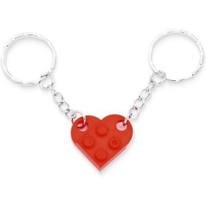 KAL-Porte Cl&eacute; Coeur Petit, 2Pcs Porte-Cl&eacute;s Porte Cl&eacute; Coeur Couple,Ensemble Porte-Cl&eacute;s Coeur, D&eacute;corations Coeur Assorties, B - Neuf