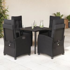 Prolenta Premium - Ensemble &Agrave; Manger De Jardin Coussins 5pcs Noir R&eacute;sine Tress&eacute;e - Neuf