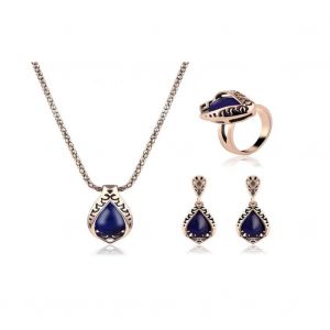 Mode Femme Mari&eacute;e Goutte D'eau Bijoux Ensembles Alliage Collier / Boucle D'oreille / Bague (Or Antique) - Neuf