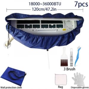 120 cm été climatisation sac de nettoyage Kit étanche ensemble professionnel suspendu AC dépoussiéreur pulvérisateur nettoyant brosse outils.--120cm cover 7pcs - Neuf