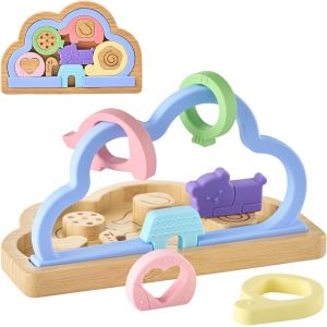 ChenQuanSarl-Jouets Pour Cha Haute Bébé Multifonction Cube D'Activité Sensoriel Avec Boulier Perles À Enfiler Et Puzzle Montessori (Yellow) - Neuf