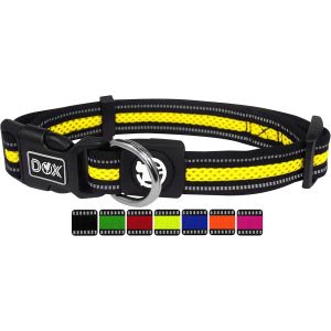 Eryi-Collier Chien Air Mesh, Réfléchissante, Rembourrée, Réglable | Nombreuses Couleurs & Tailles | Pour Petit, Moyen Gros & Grand | Colliers Chat Chiot | Jaune, M - Neuf