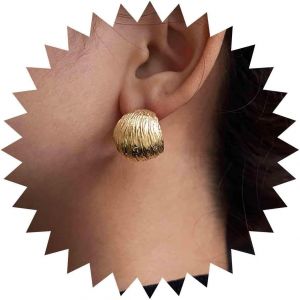 Kal-Vinatge Boucles D'oreilles Cr&eacute;oles &Eacute;paisses Martel&eacute;es En Forme De C Boucles D'oreilles Dor&eacute;es Larges Ouvertes Boucles D'oreilles &Eacute;paisses Exag&eacute;r&eacute;es Bijoux Pour Femmes Et Filles - Neuf