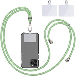 Kal-Cha&icirc;ne De T&eacute;l&eacute;phone Portable Universelle - Cordon Universel Pour T&eacute;l&eacute;phone Portable &Agrave; Suspendre Autour Du Cou - Avec Cordon De T&eacute;l&eacute;phone Portable - R&eacute;glable Et Amovible - Bandes Bleues Et Blanche - Neuf