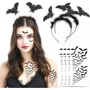 Bandeau Halloween Chauve Souris Bandeau Halloween Tatouage Chauve Souris Halloween Tatouages Temporaires Chauve Souris Halloween Bandeau Halloween Costume Pour Femme Filles Accessoire Halloween - Neuf