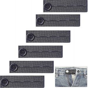 6 Pièces Extenseurs De Taille Élastiques, Bande De Guidage Réglable, Noir - Neuf
