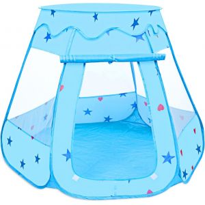 Kal-Tente De Jeu Pour Enfants, 115 X 93cm Piscines À Boules Pliable, Pop Up Cubby House Ball Pit Pool, Toddler Jouets Cadeaux Avec Sac De Rangement (Balles Non Comprises) - Bleu - Neuf