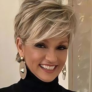 Perruques Blondes Courtes Pour Femme, Coupe Pixie Avec Frange, Cheveux Synthétiques Naturels Lisses, Perruque Courte Pour Femme, Perruque Quotidienne, Cosplay, Fête, Blond Mélangé Marron - Neuf