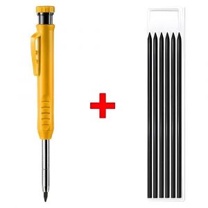 Crayon de charpentier solide avec recharge de plomb et taille-crayon intégré pour crayon mécanique à trous profonds,outil de marquage du bois - Type 9 style - Neuf