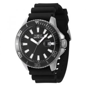 Montre - Invicta - Pro Diver 46087 - Quartz - Acier Inoxydable - Bracelet Silicone Noir - Neuf