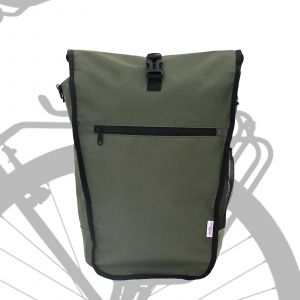 Vidaxl Sac &Agrave; V&eacute;lo Pour Porte-Bagages 20 L Vert Olive 34x16x59 Cm - Neuf