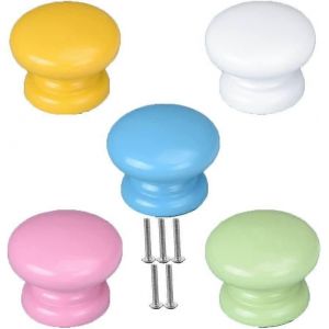 Poignées de porte d'armoire de cuisine,5 pièces poignées de porte d'armoire à tiroirs,bouton de meubles,poignée de traction ronde - Neuf
