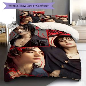 Parure De Lit À Motif Hwang Hyun-Jin - Housse De Couette Et Taies D'oreiller En Polyester Doux Avec Un Design Rouge Et Noir Vibrant, Confort Toutes Saisons Pour La Decoration De La - Neuf