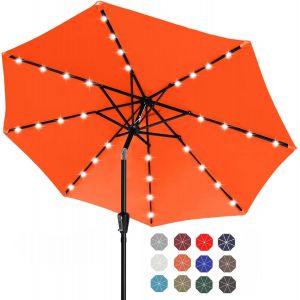 Durable Parasol De Patio À Del Solaire Avec 32 Lumières Del De 2,3 M (Orange) - Neuf
