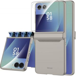 Cover Pour Samsung Galaxy Z Flip 7, [Protecteur D'&eacute;cran Hd] [Cache-Charni&egrave;re], Solide Antichoc R&eacute;sistant Aux Rayures Ultra-Fine Coque Samsung Flip 7, Supporte La Charge Sans Fil, Gris Titane - Neuf