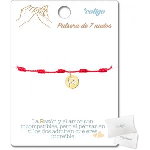 Eryi-Pulsera 7 Noeuds Rouges Con Lettre Initiale A-Z Acier Inoxydable-Porte Bonheur Et Protection-Bracelet Mauvais ?Il Pour Couples Et Amitié-Bijoux Réglable - Neuf