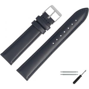 Kal-Bracelet De Montre 18 Mm En Cuir Lisse Avec Coutures - Kit De Montage Et Outils De Montage 27618 - Neuf