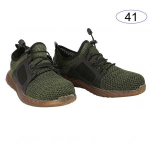 Chaussures De Securite A Embout D'acier Pour Homme, Bottes De Chantier Industrielles En Maille Respirante, Vert 41 - Neuf
