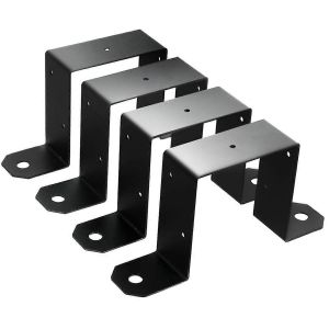 4pcs sangle de poteau attaches cl&ocirc;ture de pont noire pour support en U de poteau,peut &ecirc;tre des supports de poteau de cl&ocirc;ture pour poteaux m&eacute;talliques - Neuf