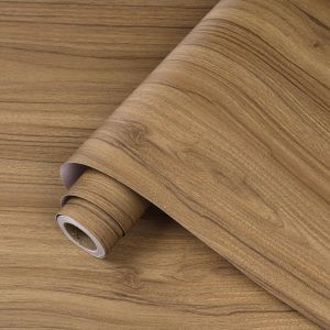 TIANYI-Film Adhesif pour Meuble Bois Vintage 40CMx7M Rouleau Autocollant Mural Bois Effet Brun Papier Adhesif pour Plan De Travail Porte De Placard Amovible Adhésif Effet Chene - Neuf