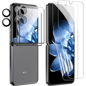 KAL-Film De Protection Pour Xiaomi Mix Flip Verre Tremp&eacute;, 2 Pi&egrave;ces De Film Tpu Souple Avec 2 Pi&egrave;ces De Film Tremp&eacute; Avec 2 Pi&egrave;ces De Protection De Cam&eacute;ra, Film Hd Anti-Rayures Pour Xiaomi Mix Flip - Neuf
