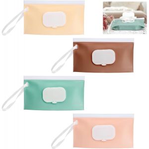 KALANKA-Bo&icirc;te Lingettes B&eacute;b&eacute; 4 Couleurs, R&eacute;utilisable Herm&eacute;tique Sans BPA &Eacute;tanche Sac Lingettes Humides de Voyage Bo&icirc;te &agrave; Lingettes &Eacute;cologique Durable Design, Minimaliste pour Maison et Poussette - Neuf