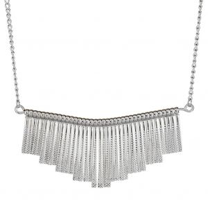 Collier A Chaine Courte Exageree Avec Pendentif A Franges En Alliage Pour Femmes De Style Occidental (Argent) - Neuf