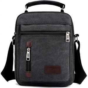 KALANKA-Sac à bandoulière pour homme en toile Messenger Sacs de voyage Sac à bandoulière de grande capacité Sac à main décontracté avec plusieurs poches pour le travail, le shopping, la randonnée - Neuf