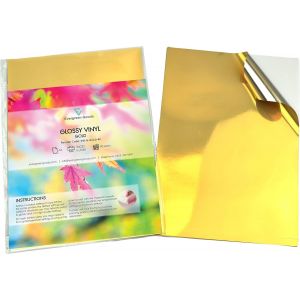 Ltd 10 feuilles de papier autocollant en vinyle dor&eacute; brillant A4 Papier imperm&eacute;able pour imprimantes &agrave; jet d'encre et laser Papier autocollant pour d'autocollants et d'&eacute;tiquettes - Neuf
