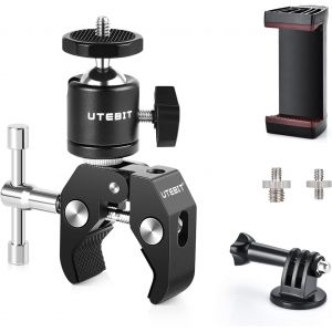 KALANKA-Pince Tr&eacute;pied Bras Magique, Super Clamp avec Rotule Pivotante &agrave; 360&deg; en Alliage Aluminium, Bras Articul&eacute; Support pour Appareil Photo, Lampe Vid&eacute;o, et Cam&eacute;ra Action - Neuf