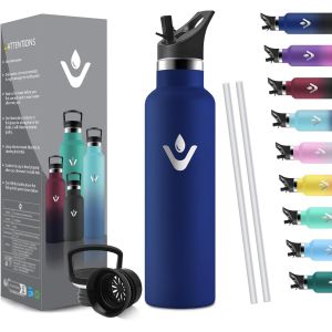 Kalanka-Bouteille Isotherme - 750ml Gourde Isotherme Avec Isolation Par Double Paroi Gourde, Bouteille Inox Anti Fuite Reutilisable Sans Bpa, Avec Paille, Termos Pour Sport, Gym, Randonnée - Neuf