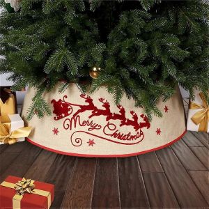 Couronne de sapin de No&euml;l &agrave; motif renne, jupe de sapin en bois de 76 cm (30 pouces) dor&eacute;e - Neuf