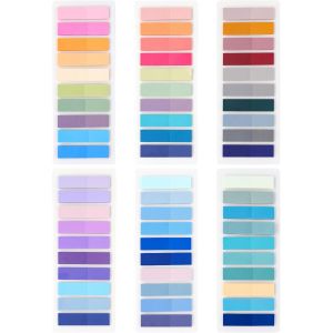 1200 Pcs Marque Page Adhesives, 6 Styles Marque Page Adhesives, Index Tabs, Marque Page, Notes Autocollantes Index Signets Adh&eacute;sifs, Sticky Notes Pour La Maison/&Eacute;cole/Bureau(Multicolore) - Neuf