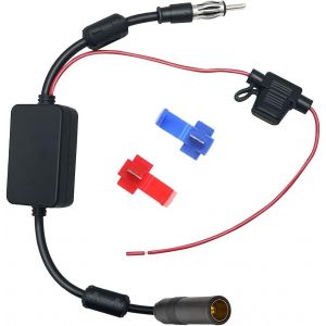 FM/AM Dab Dab + Car Antenna Amplificateur DIN Femelle à DIN Adaptateur Mâle 12V Amplificateur d'antenne Numérique Digital Antenne avec Anneau Magnétique pour Audio Stéréo Digital Car Radio - Neuf