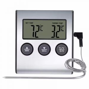 loc-Thermomètre Numérique Led Avec Sonde-Thermomètre Alimentaire Avec Fonction Minuterie-Thermomètre De Cuisson Et De Barbecue Pour Barbecue-Batterie Non Incluse - Neuf