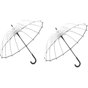 Parapluie Transparent Pour Mariage, 16 Baleines, Grande Taille, Coupe-Vent, Ouverture Automatique, Transparent, Essentiels De Voyage - Neuf