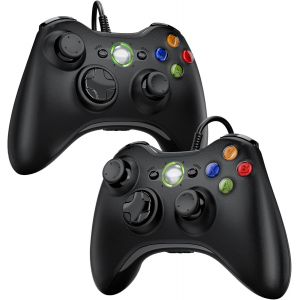 2 Pack Manette Pour Xbox 360,2 Pack Manette Pc,Joystick Manette Pour Xbox 360/ Slim/Pc Windows 7/8/10/11/Xp,Gamepad Filaire Avec Ouble Vibration/Design Ergonomique/Six Axes - Neuf