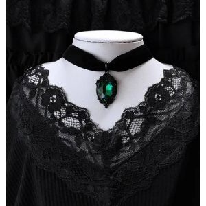 Collier Gothique En Velours Avec Pendentif Cam&eacute;e De Vampire Pour Femmes,Bijoux De Sorcellerie Pa&iuml;enne,Cadeaux Pour Filles,Ras Du Cou Punk Cr&eacute;atif--Ya4073-1 - Neuf