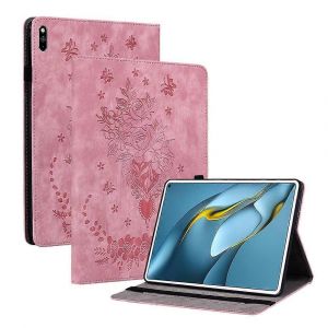 Kunstleder Geldb&ouml;rse H&uuml;lle f&uuml;r MatePad Pro 10.8 Zoll (2021/2018) Tablette - Rose mit Stifthalter, B&eacute;quille und Winkelverstellung - Neuf