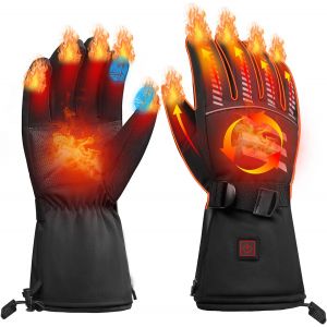 Gants Chauffants Rechargeables 7.4v 3000mah - Gants De Ski Et Moto Chauffants Homme Femme - 3 Niveaux De Chauffage, Imperm&eacute;ables, Tactiles - Pour Randonn&eacute;e, Chasse, Randonn&eacute;e Hivernale - Neuf