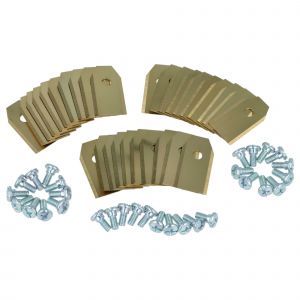 vhbw 30x Lames compatible avec McCulloch Rob R1000, Rob R600 tondeuse - Lames de rechange, or / argent&eacute;, apatite de titane - Neuf