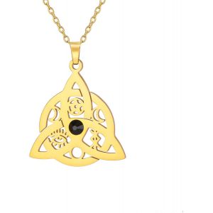 Kal-Collier Triple Déesse Triquetra Pour Femmes Collier N?ud Trinité Sorcière Chrétienne Irlandaise Pendentif N?ud Celtique Amulette Païenne Wiccan Viking Triskele Bijoux Energie Cadeaux Hommes - Neuf