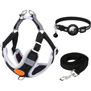 Eryi-Harnais Avec Laisse Chien, Harnais Anti Traction Pour Petits Chiens De Petite Et Moyenne Taille - Réfléchissant - Lumineux -Taille Réglable - Sécurité Pour Chats - M - Neuf