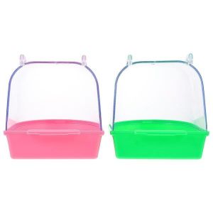 Lot de 2 mangeoires colorées pour écureuils et cages de bain pour oiseaux ¿ Baignoire en plastique durable pour oiseaux, facile à nettoyer et à utiliser en saison - Neuf
