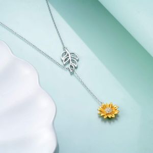 Collier Avec Pendentif En Forme De Tournesol &laquo; You Are My Sunshine &raquo; En Argent Sterling Pour Femme - Neuf