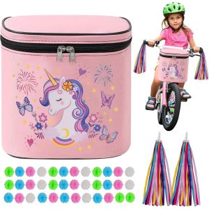 Kal-Sacoche De Guidon De Vélo Pour Enfant - Panier De Vélo Pour Enfants - Avec Rayons De Vélo Décoratifs - Ruban Étanche - Accessoire De Vélo Pour Enfants - Neuf