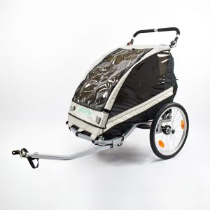 Remorque 2 Enfants Alu 2en1 Vélo Et Poussette - Neuf
